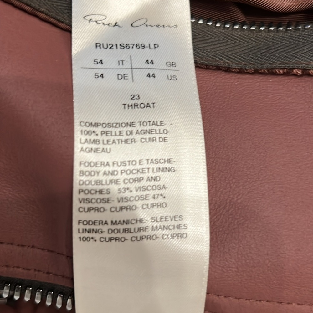 Rick Owens Leather Biker Jacket Size 44 (US) Excellent Condition - Picture 6 of 8